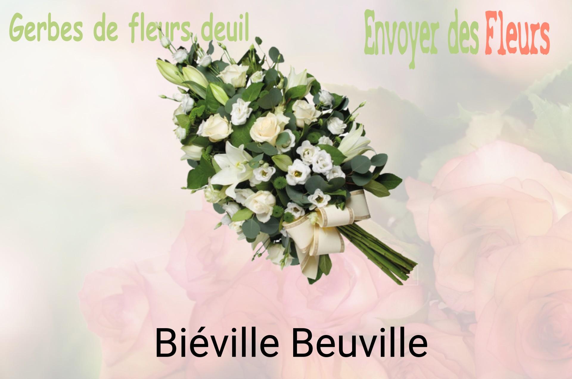 Gerbe de fleurs de deuil livrée à Biéville-Beuville
